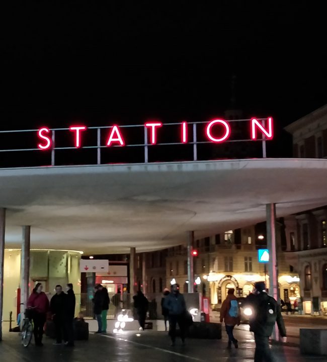 Nørreport station, aftenstemning.