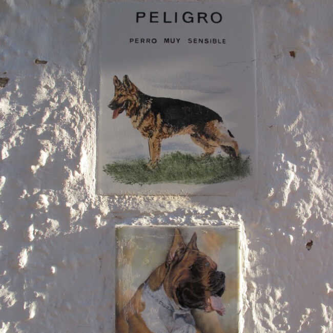 Peligro. Perro muy sensible.